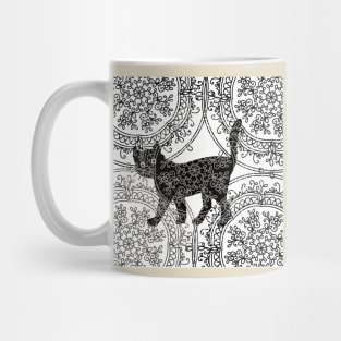 Black cat and mandala Mug